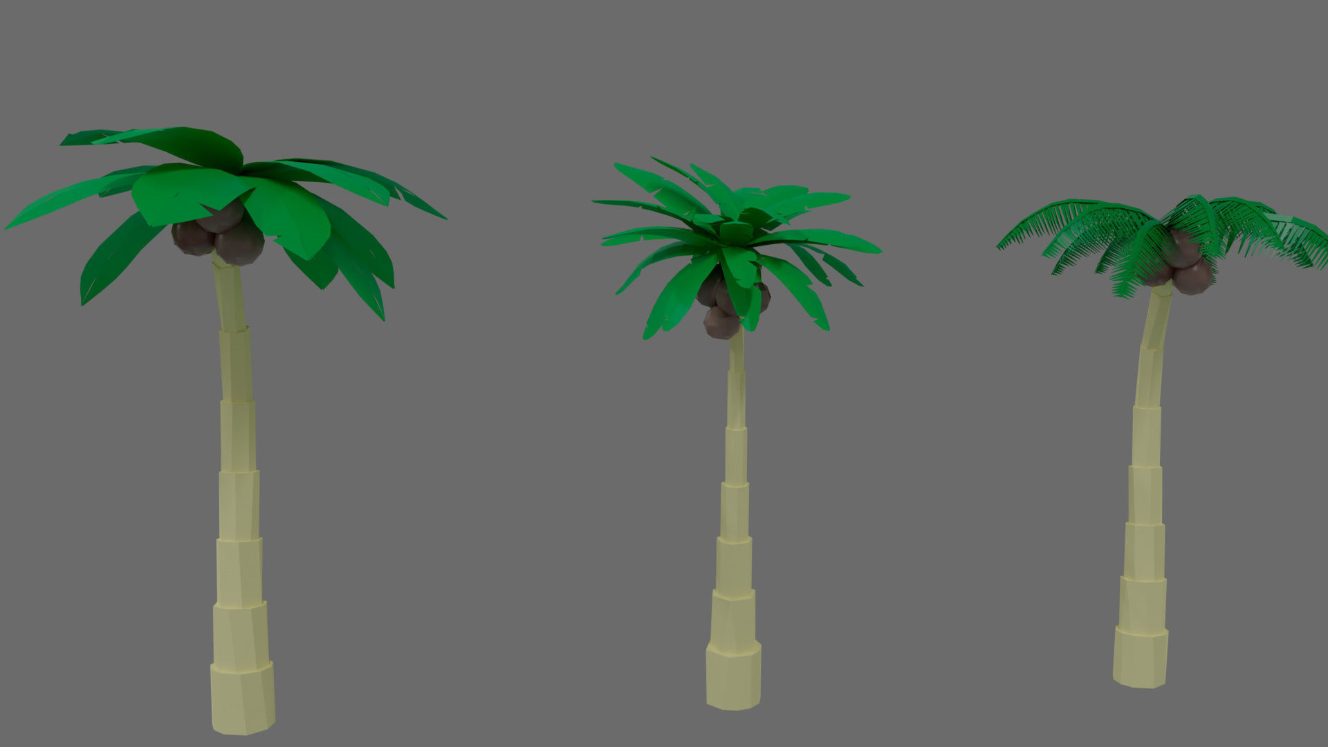 Cartoon vegetation Low-poly 3D model_46