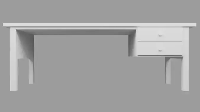 Contemporary Wood Office Desk Interior Furniture Table Drawers