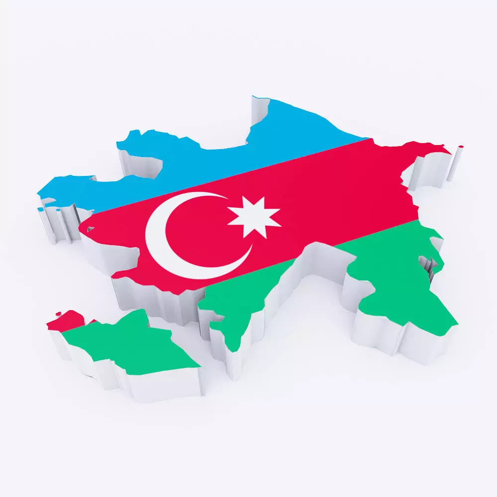 Azerbaijan map 3d model  Low-poly 3D model_0