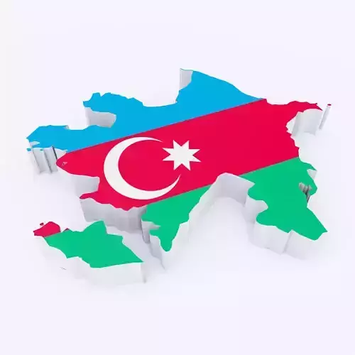 Azerbaijan map 3d model 