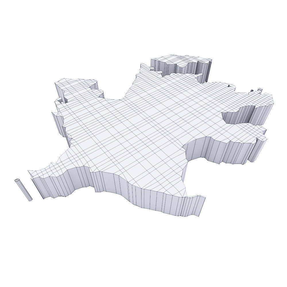 Azerbaijan map 3d model  Low-poly 3D model_4