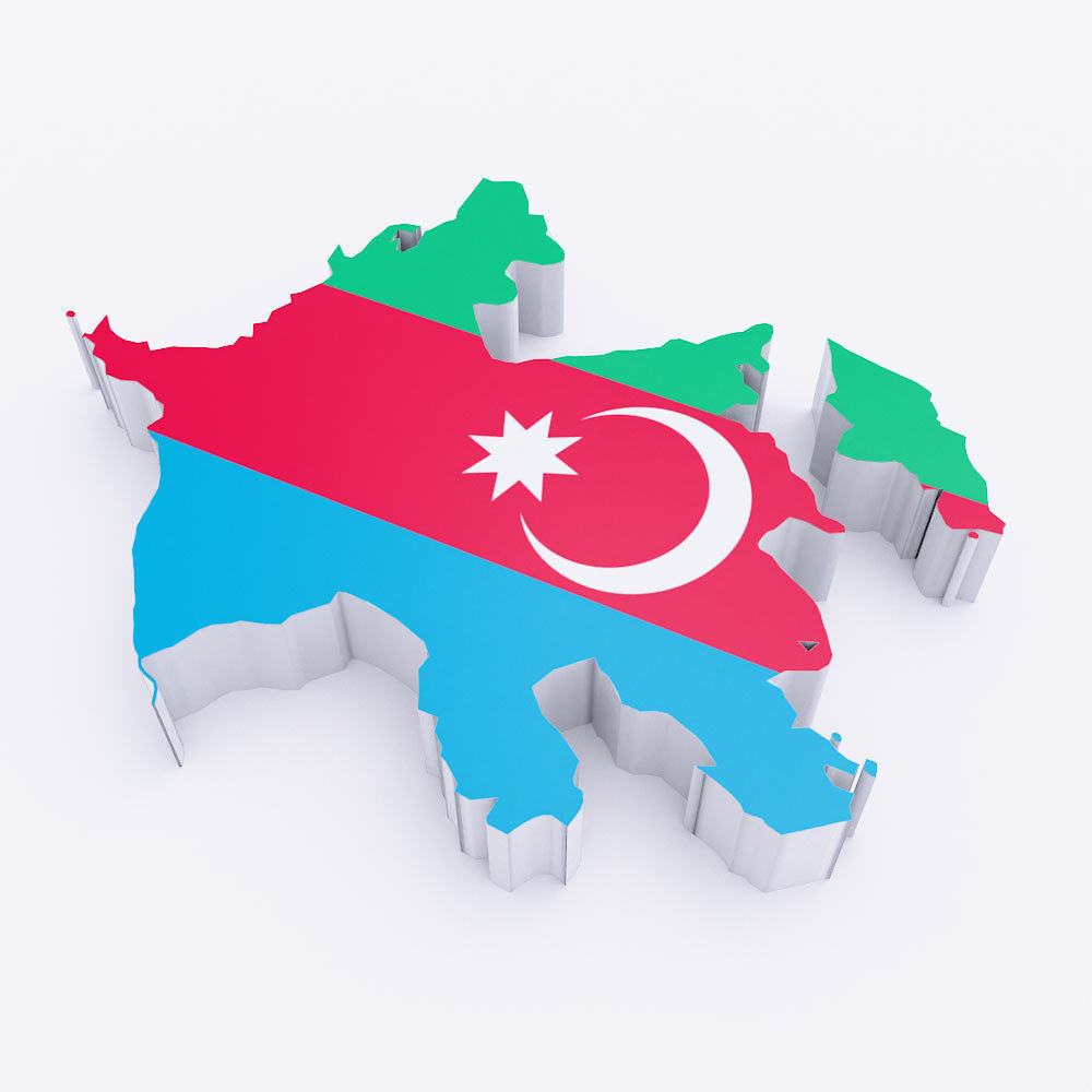 Azerbaijan map 3d model  Low-poly 3D model_2