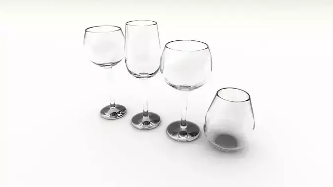 4 Goblets wine glasses
