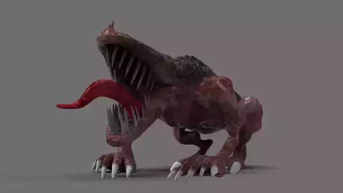 Beast monster with teeth and claws