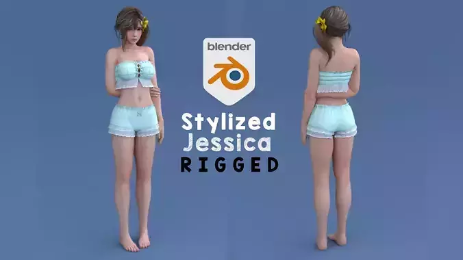 Stylized girl Jessica rigged