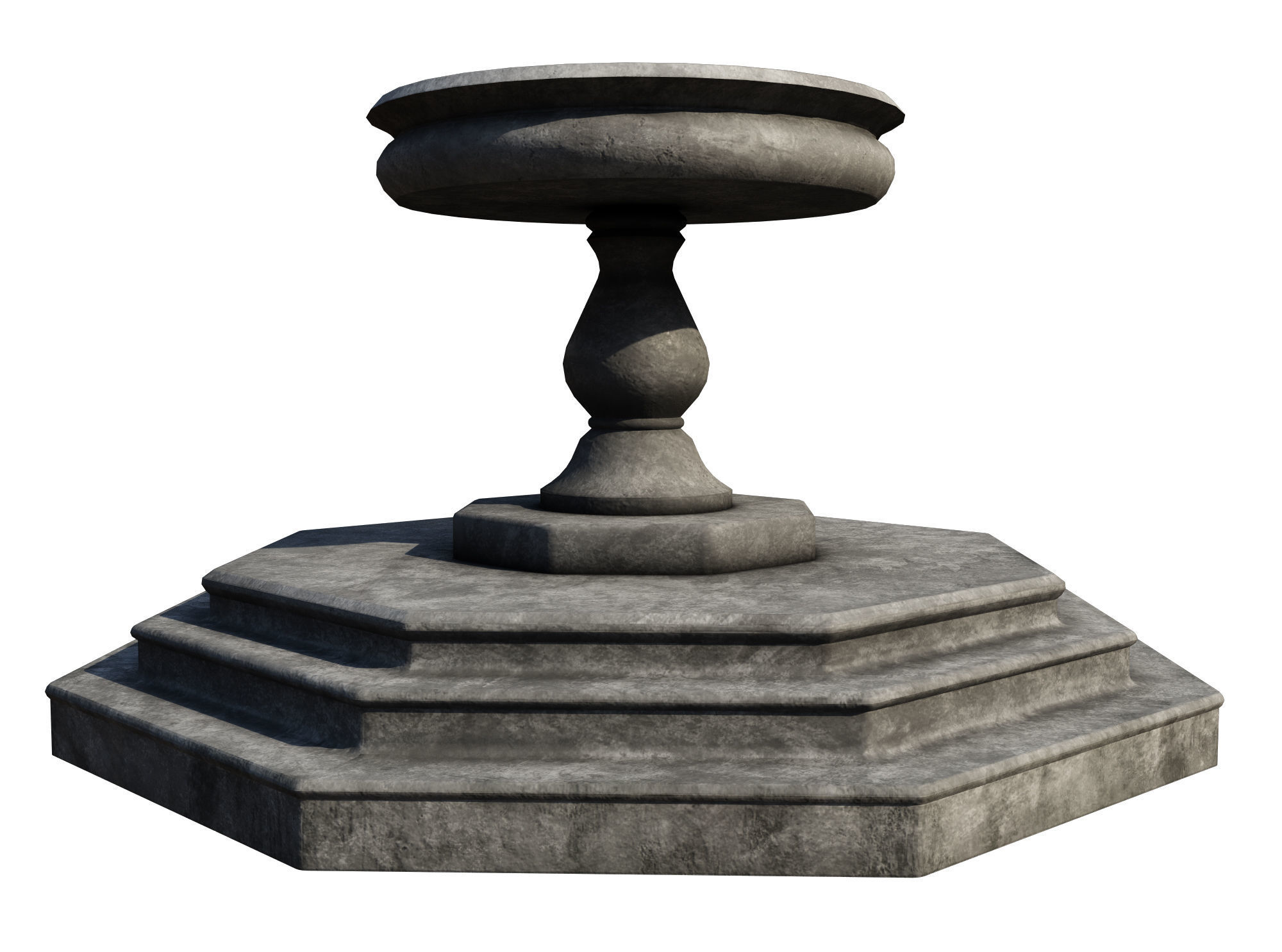 Medieval Fountain 3D Model Low-poly 3D model Low-poly 3D model_2