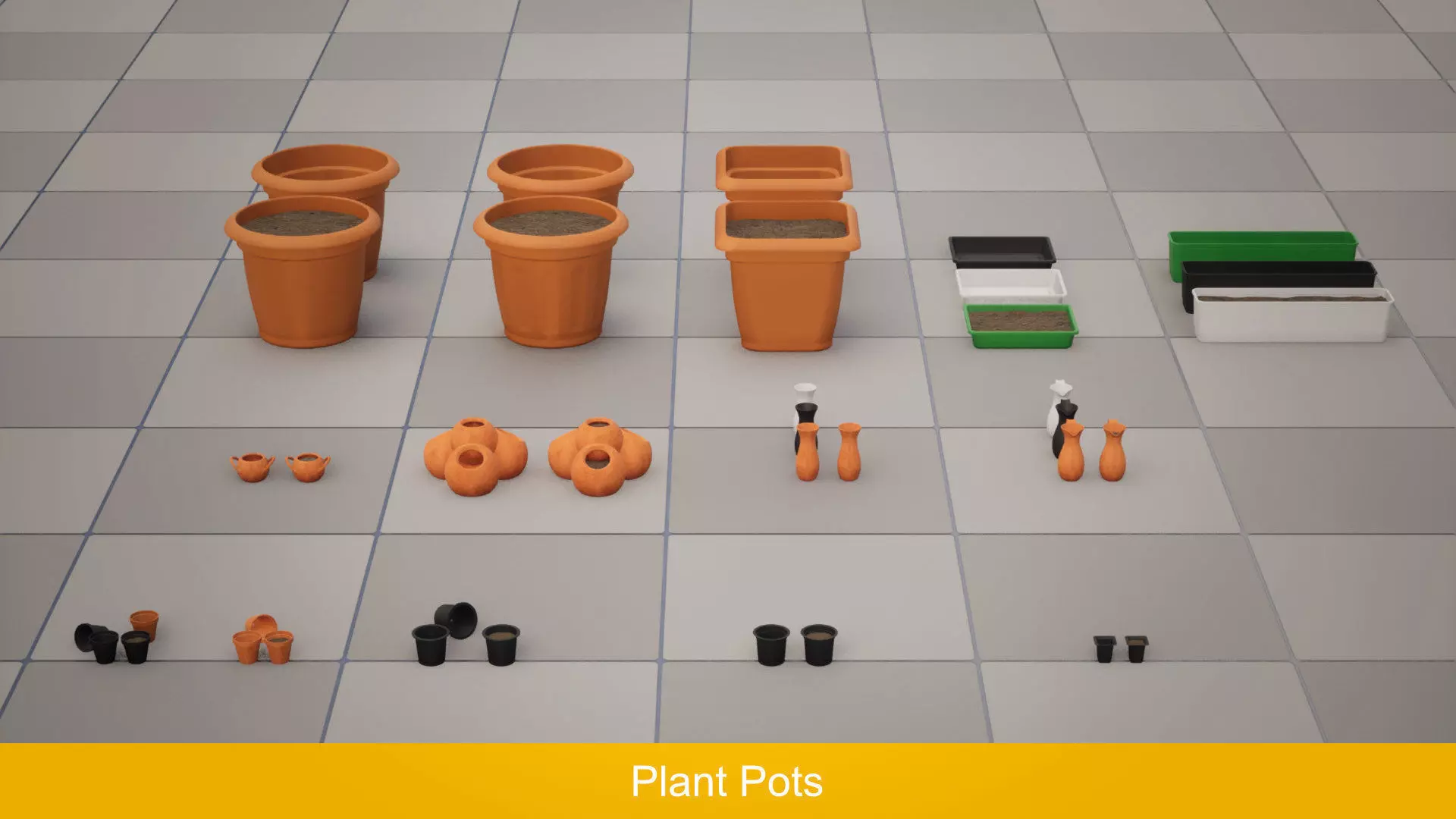 Plant pots 3D model_0
