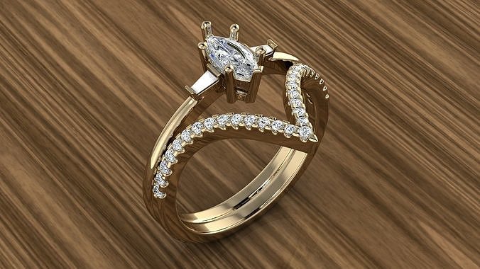 Diamond Jewelry Ring 3D print model