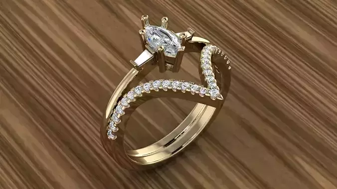 Diamond Jewelry Ring 3D print model