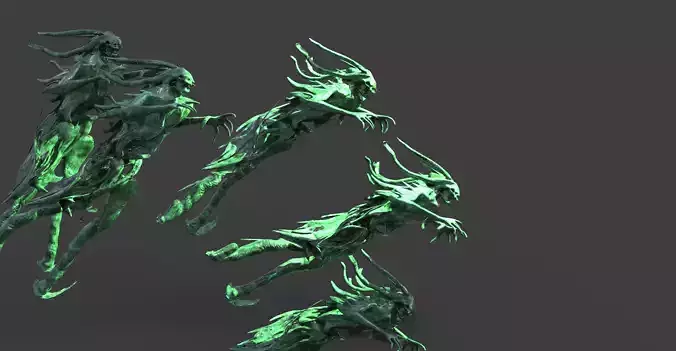 Stylized ghosts 3D model