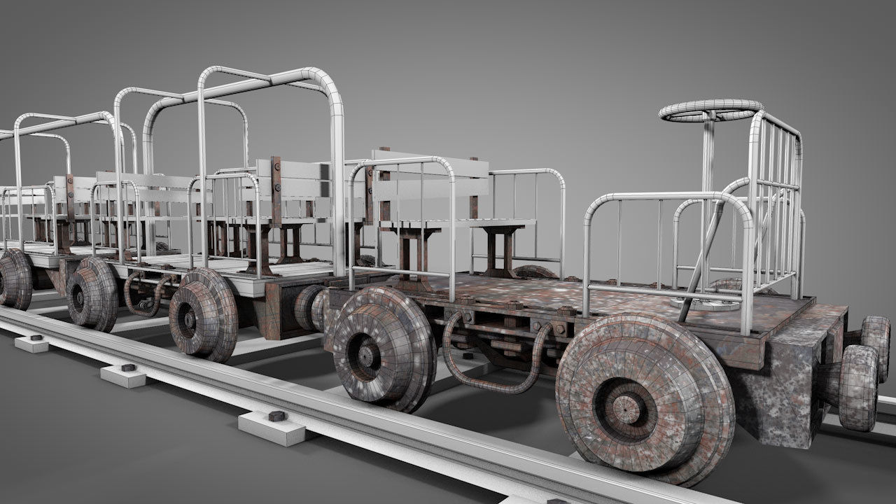 Old mine Worker Carrier 3D model_18