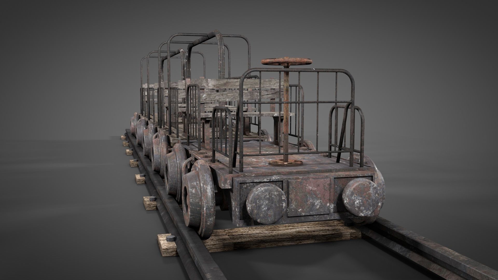 Old mine Worker Carrier 3D model_2