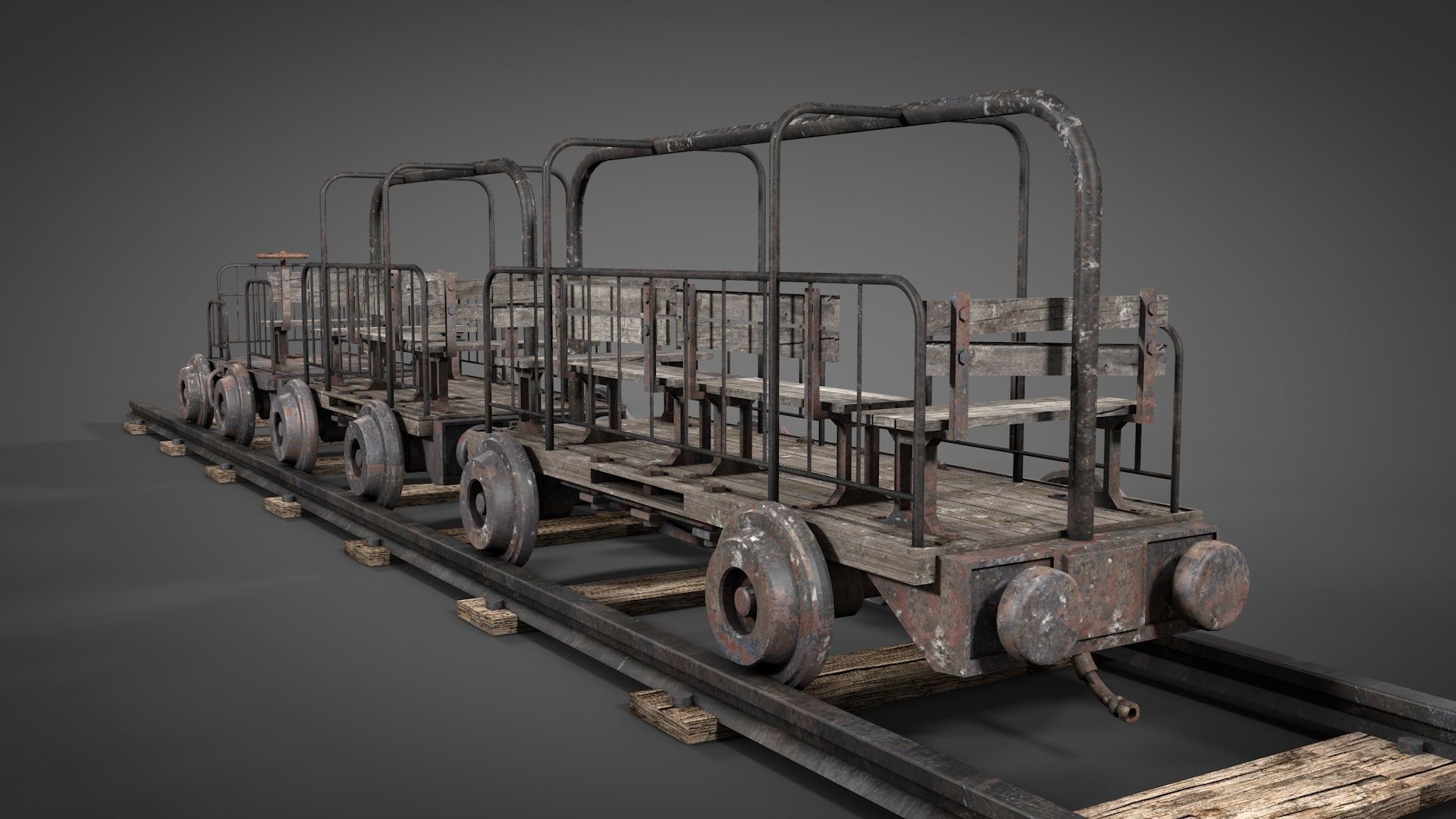 Old mine Worker Carrier 3D model_3