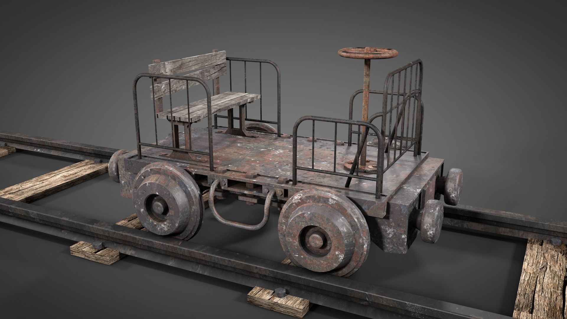 Old mine Worker Carrier 3D model_6