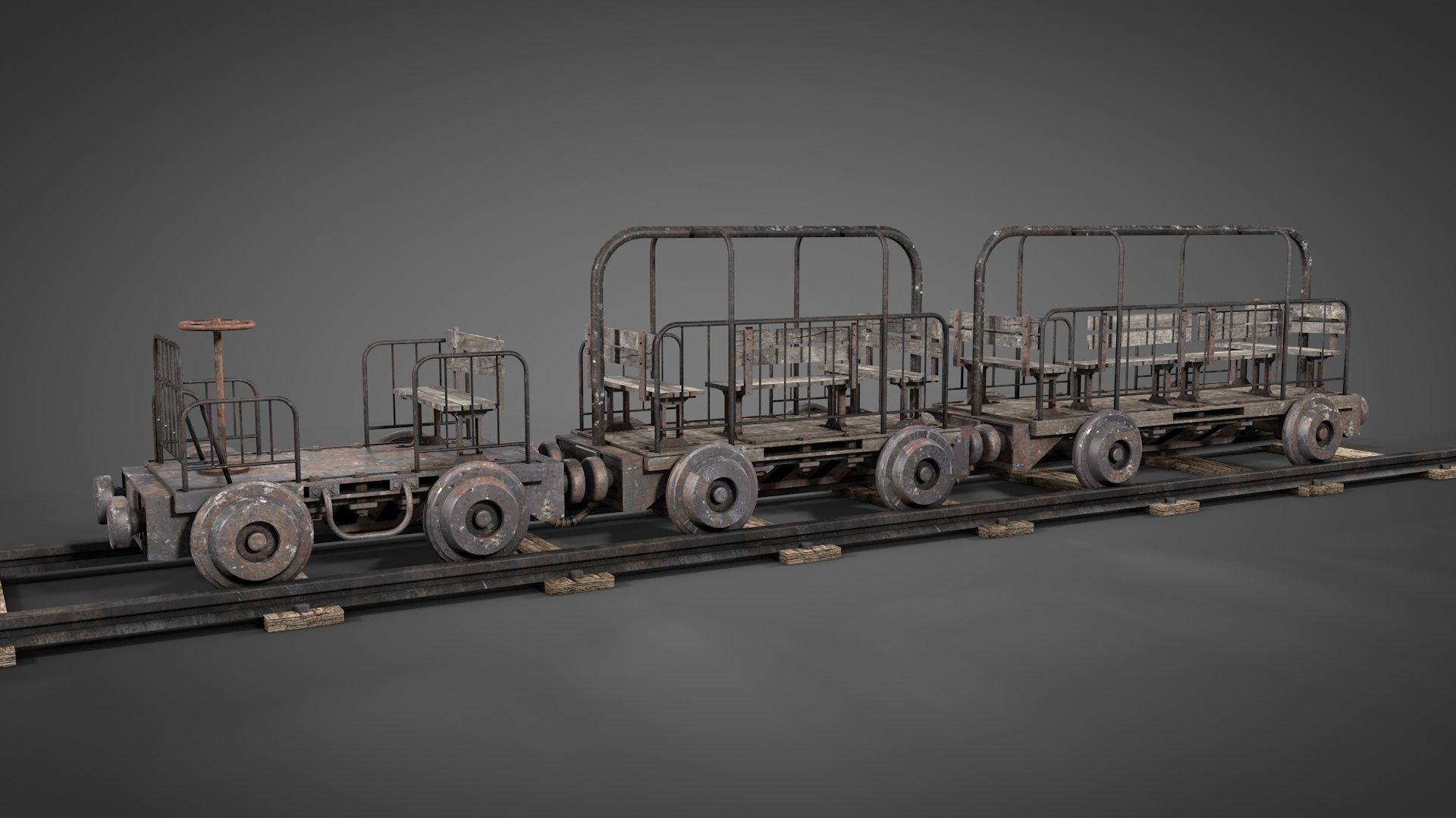 Old mine Worker Carrier 3D model_4
