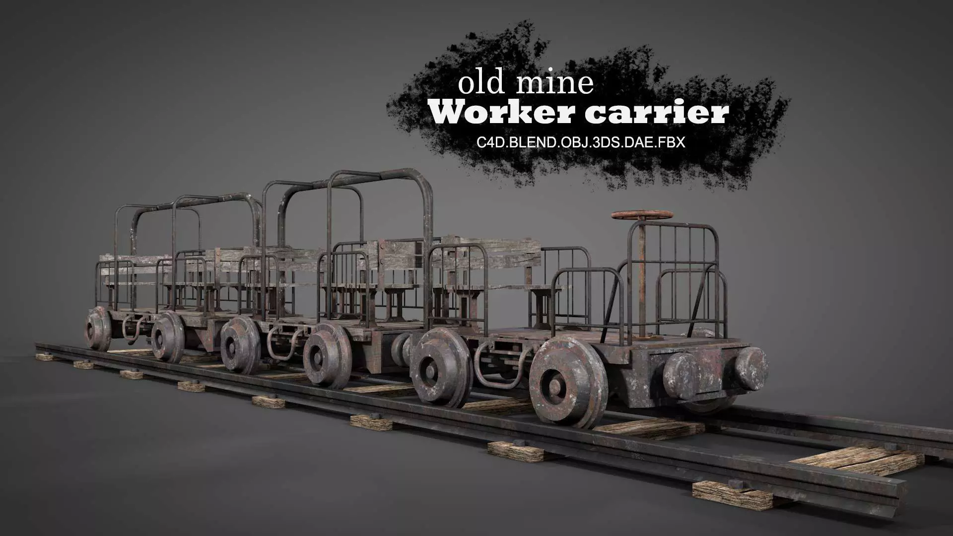 Old mine Worker Carrier 3D model_0