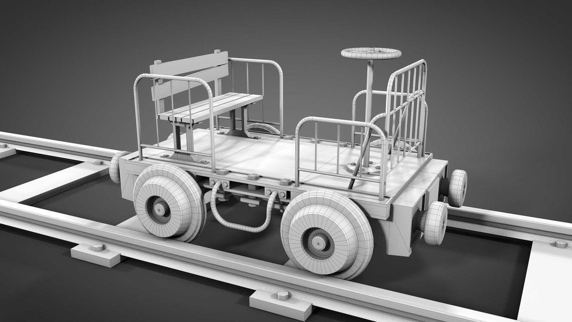 Old mine Worker Carrier 3D model_7