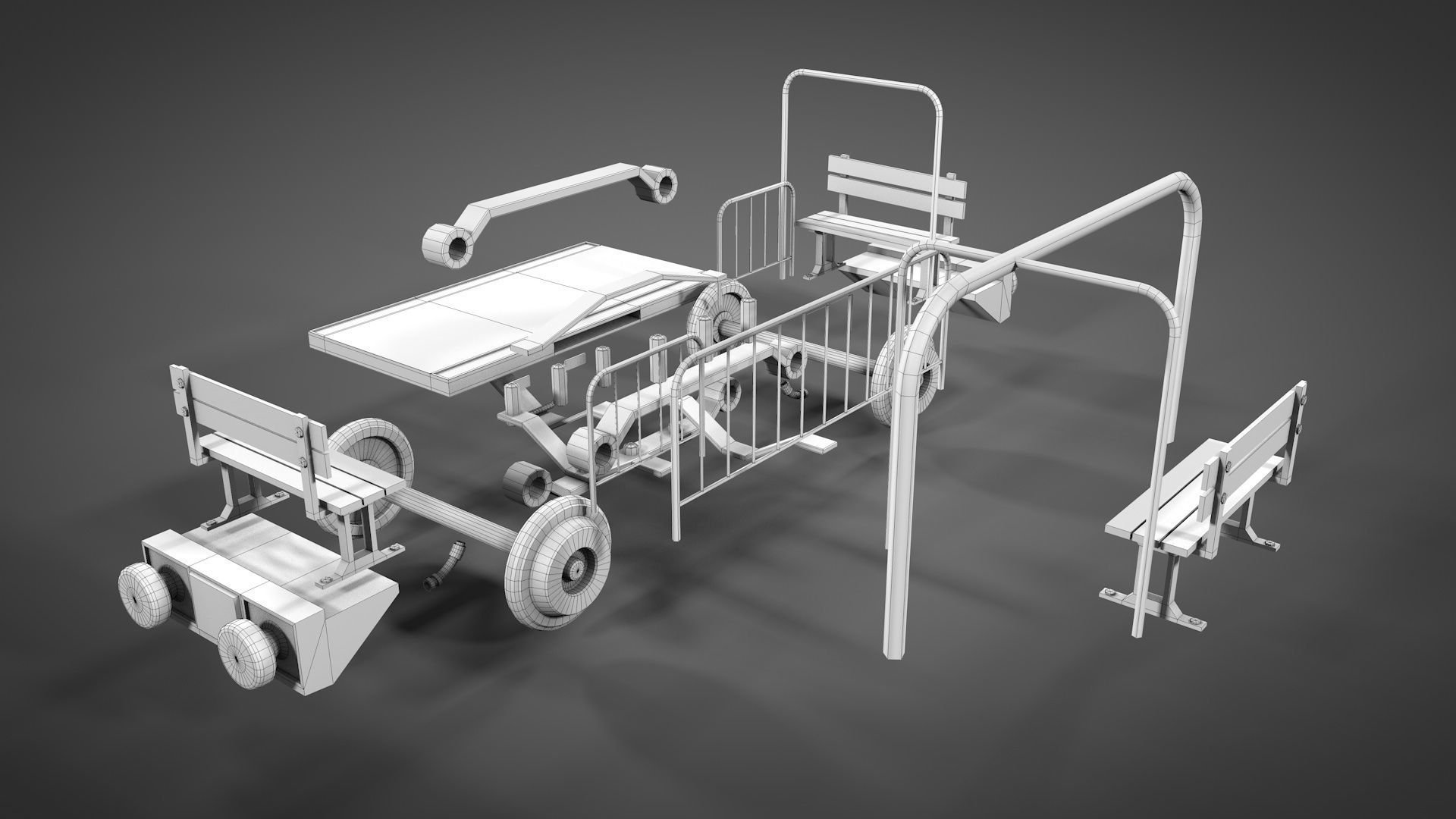 Old mine Worker Carrier 3D model_13