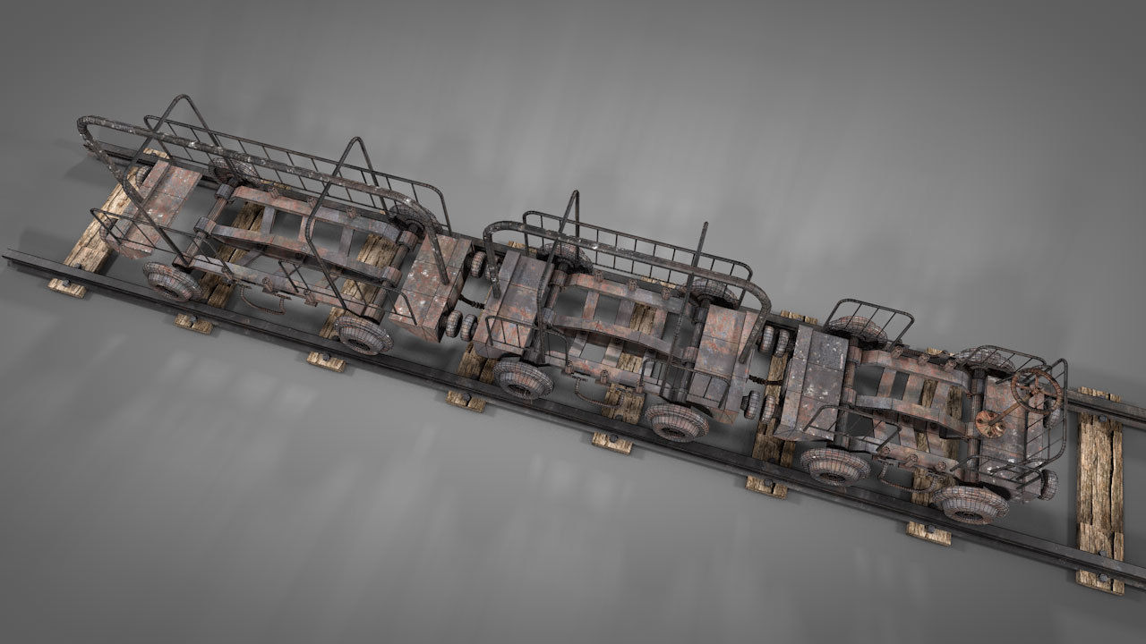 Old mine Worker Carrier 3D model_23
