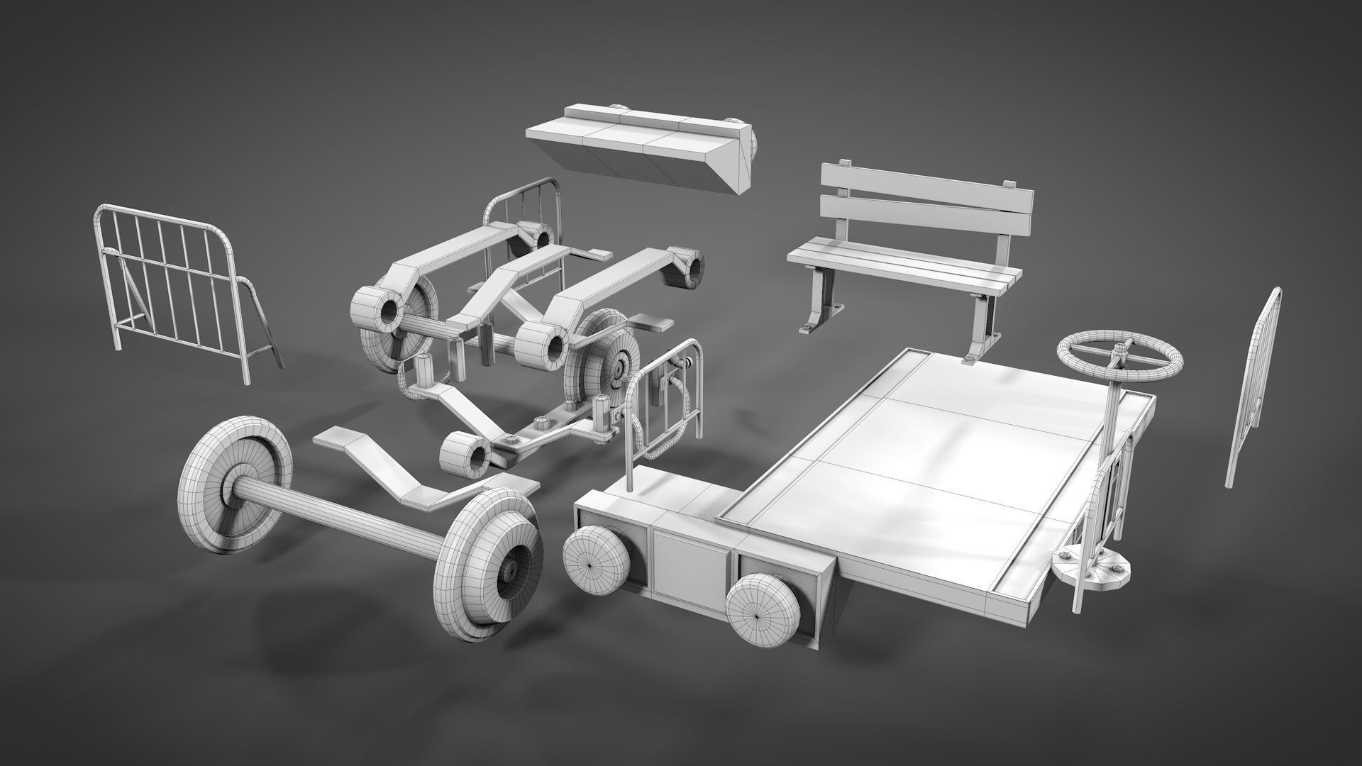 Old mine Worker Carrier 3D model_9