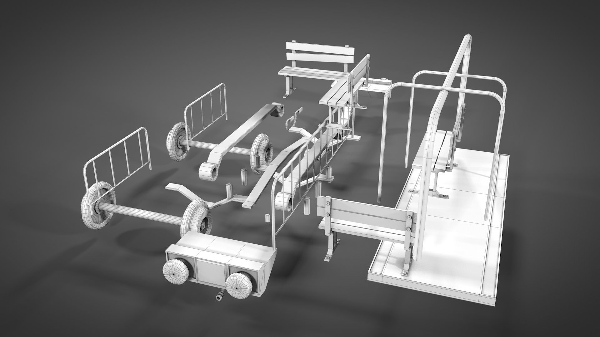 Old mine Worker Carrier 3D model_17