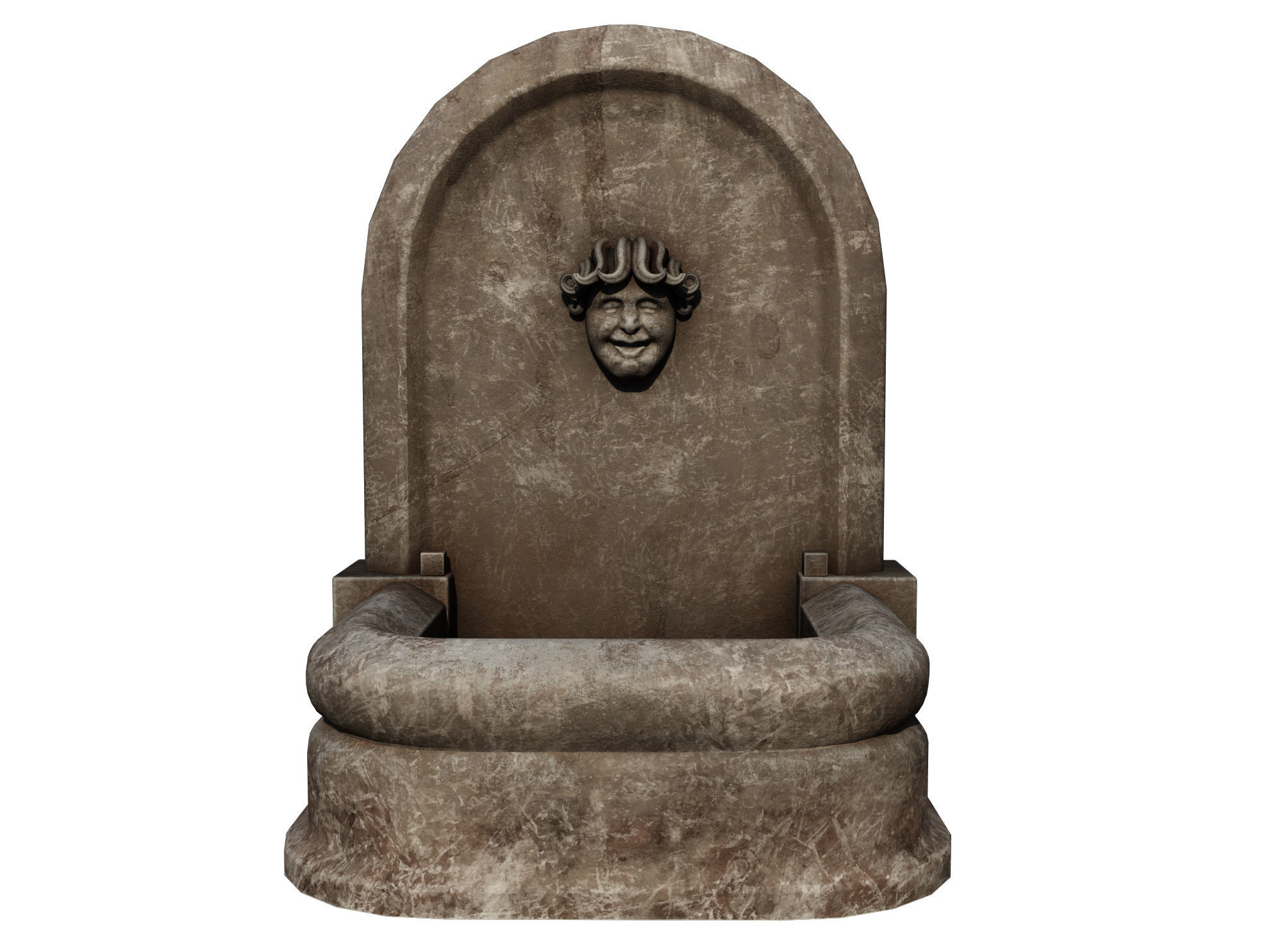 Medieval Fountain Low-poly 3D model_1