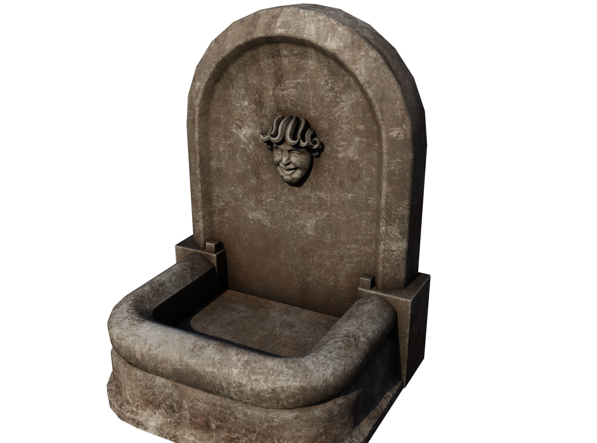 Medieval Fountain Low-poly 3D model_2