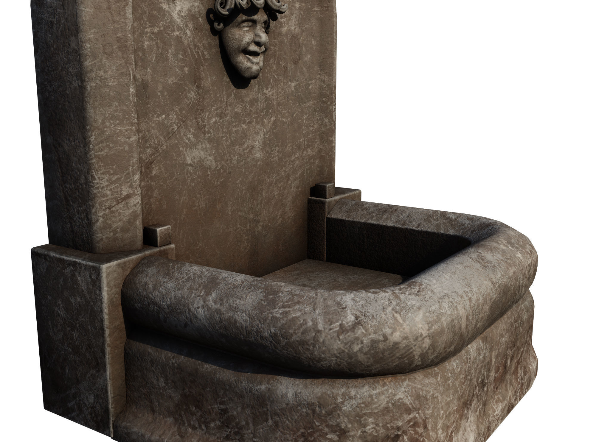 Medieval Fountain Low-poly 3D model_3