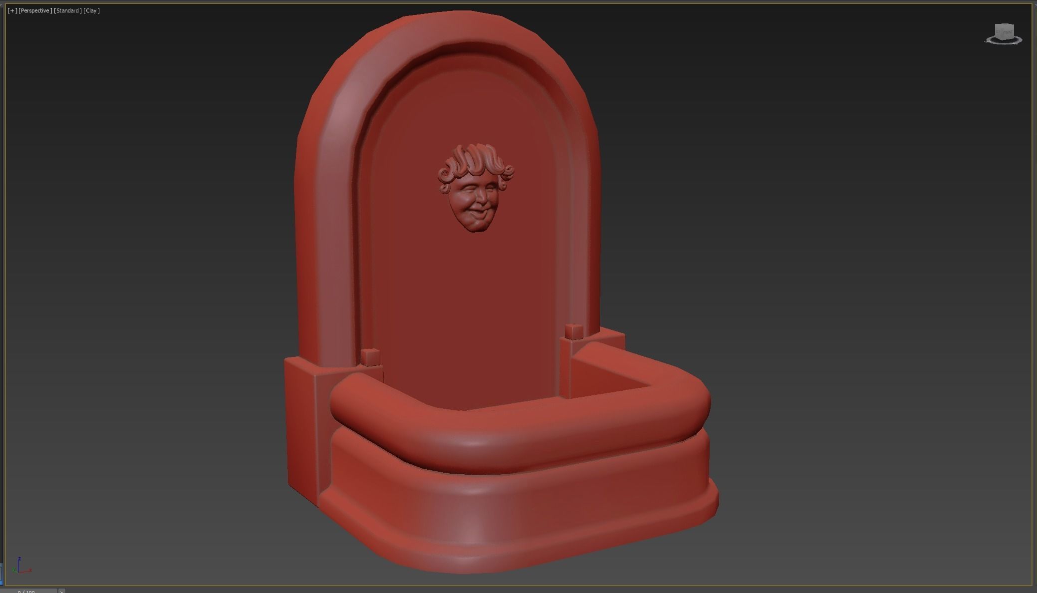 Medieval Fountain Low-poly 3D model_8