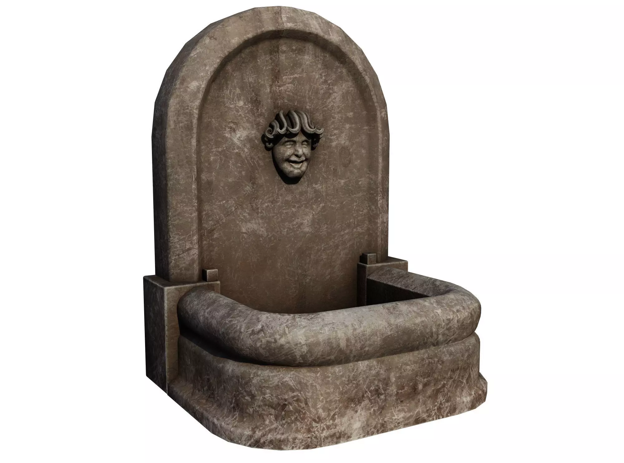 Medieval Fountain Low-poly 3D model_0