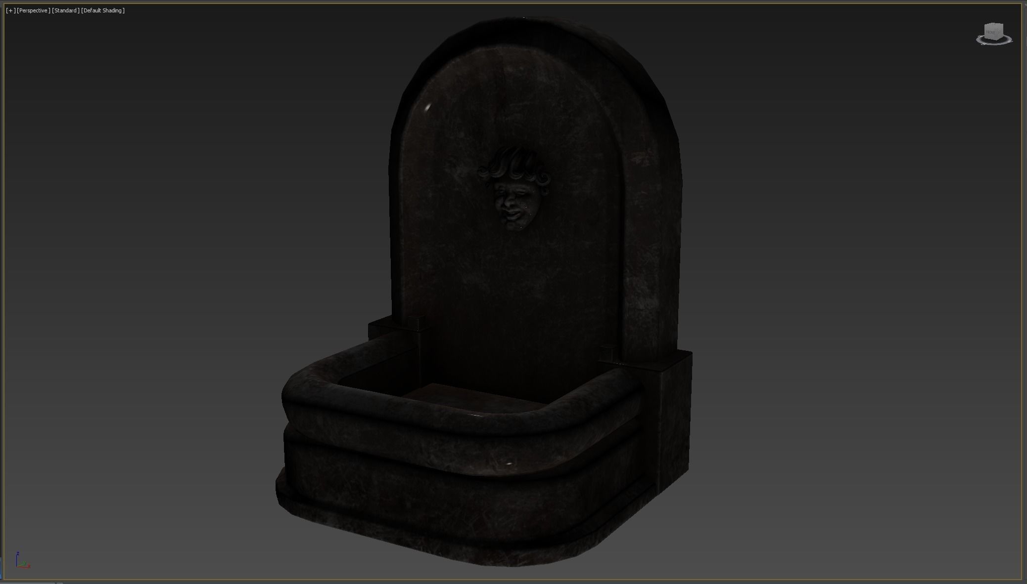 Medieval Fountain Low-poly 3D model_10