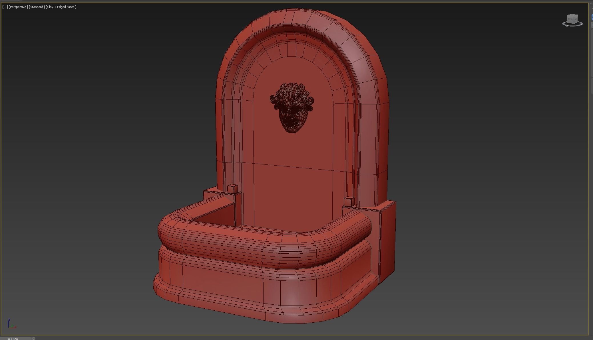 Medieval Fountain Low-poly 3D model_7