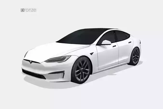 Tesla Model S Plaid 2021 Low-poly 3D model