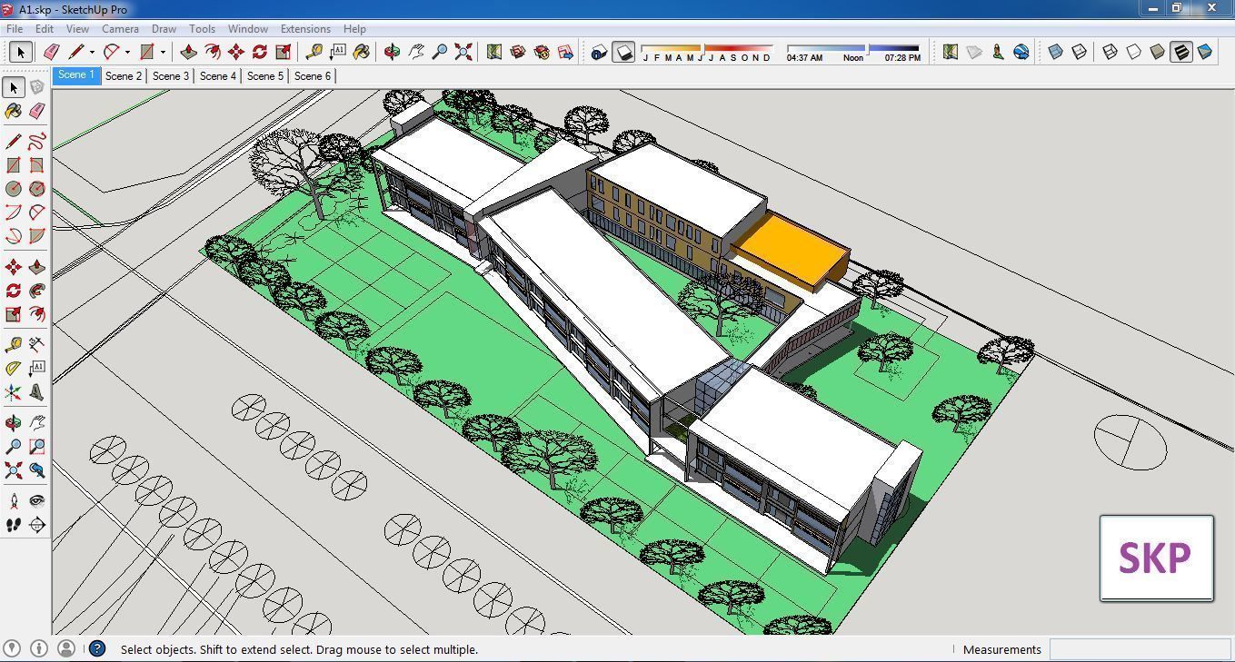 Sketchup Kindergarten A1 3D model_1