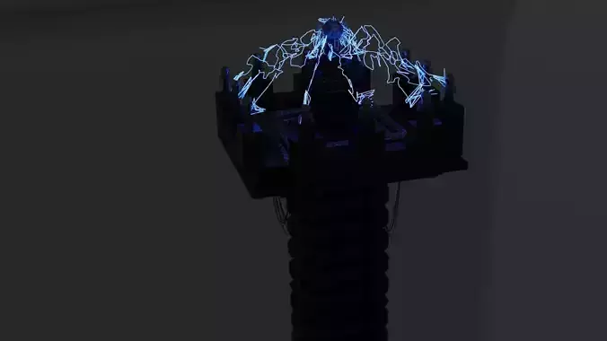 Scifi Tower with lightning custom tesla coil