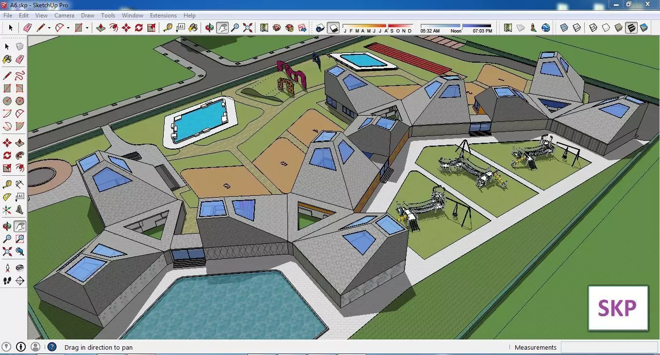 Sketchup Kindergarten A6 3D model_0