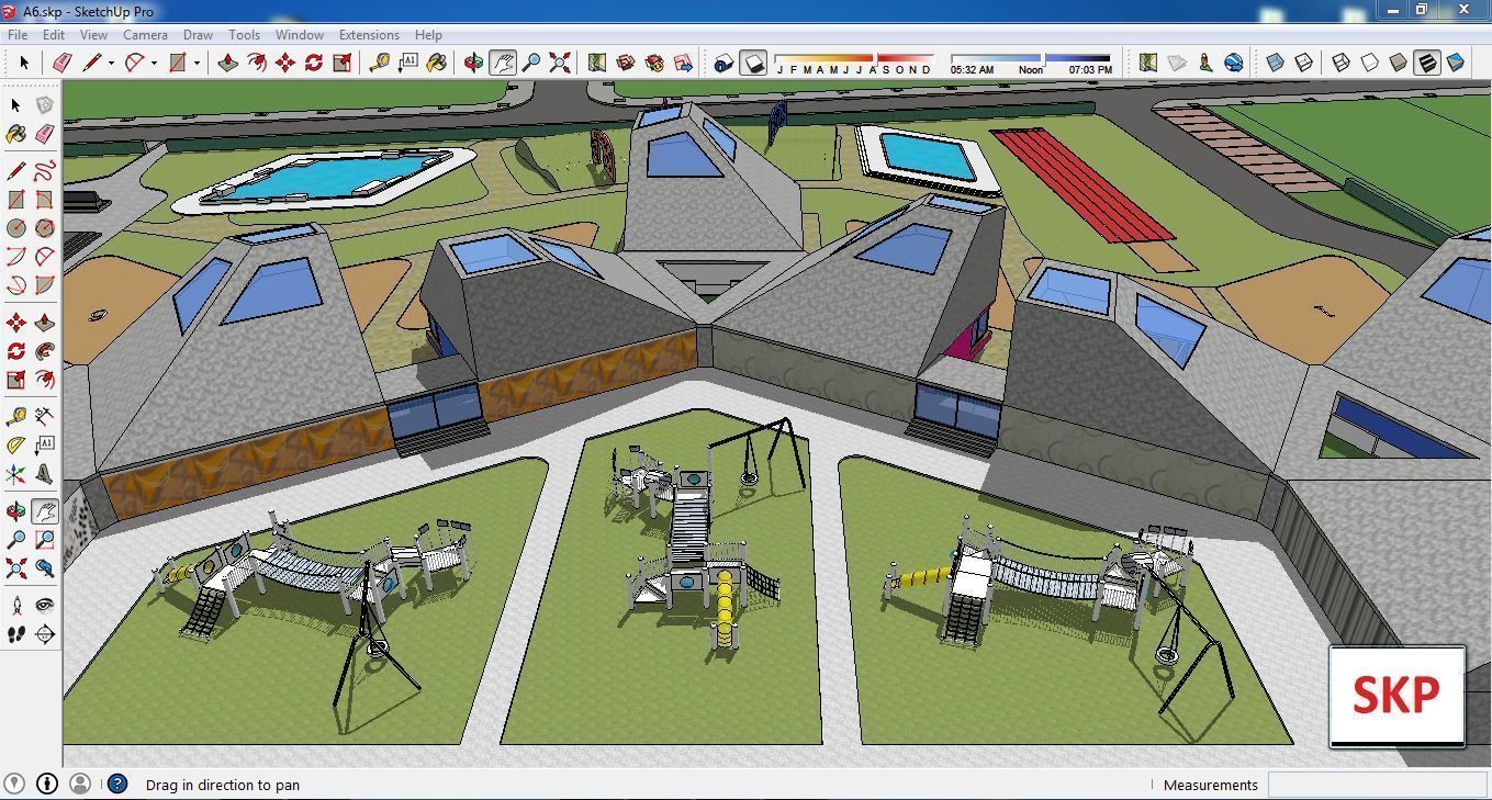 Sketchup Kindergarten A6 3D model_2