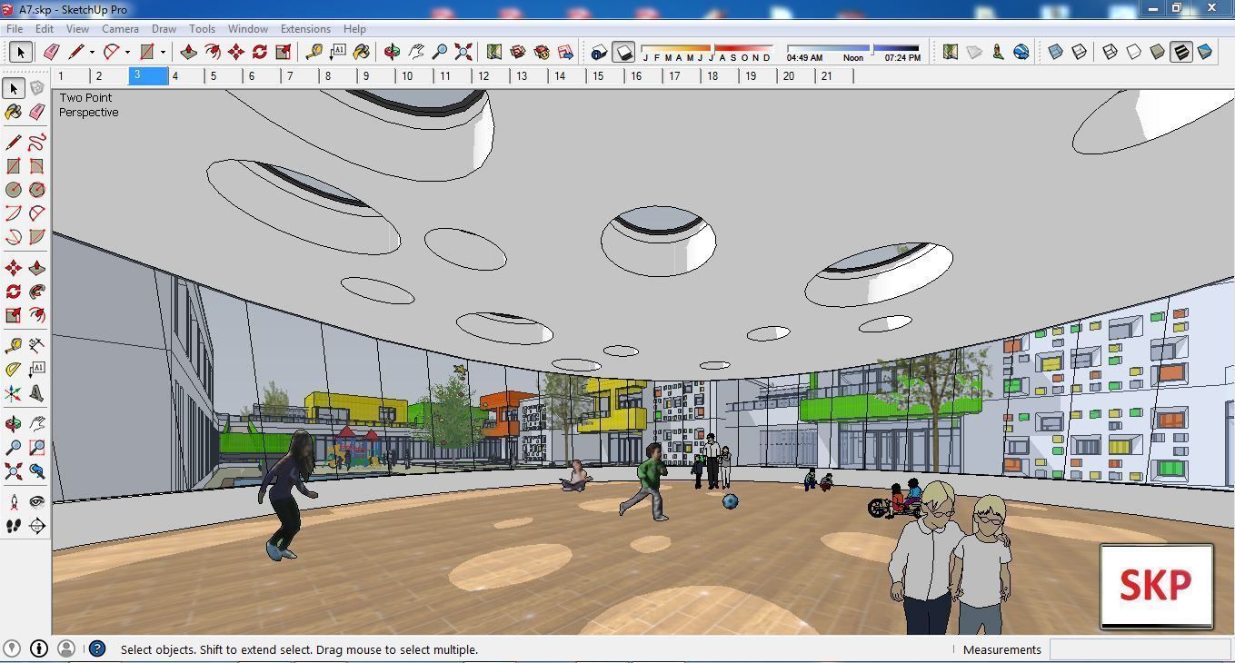 Sketchup Kindergarten A7 3D model_1