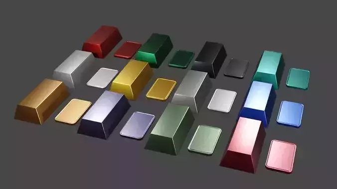 Mineral Ore Bars Low-poly 3D model