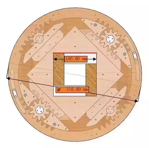 SL4BLSH100A-Laser Cut Square Hole Sliding Iris Diaphragm 3D print model