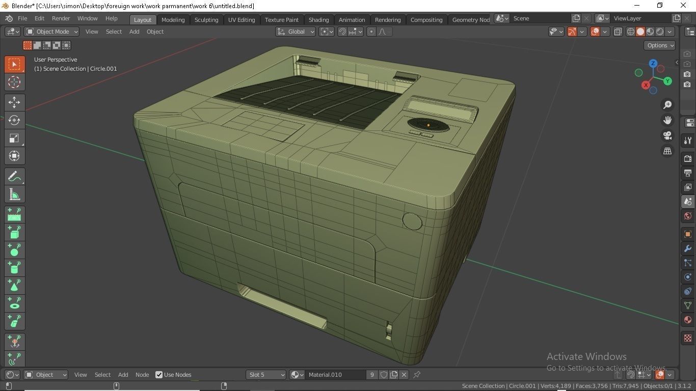 Photocopy machine  Low-poly 3D model_3
