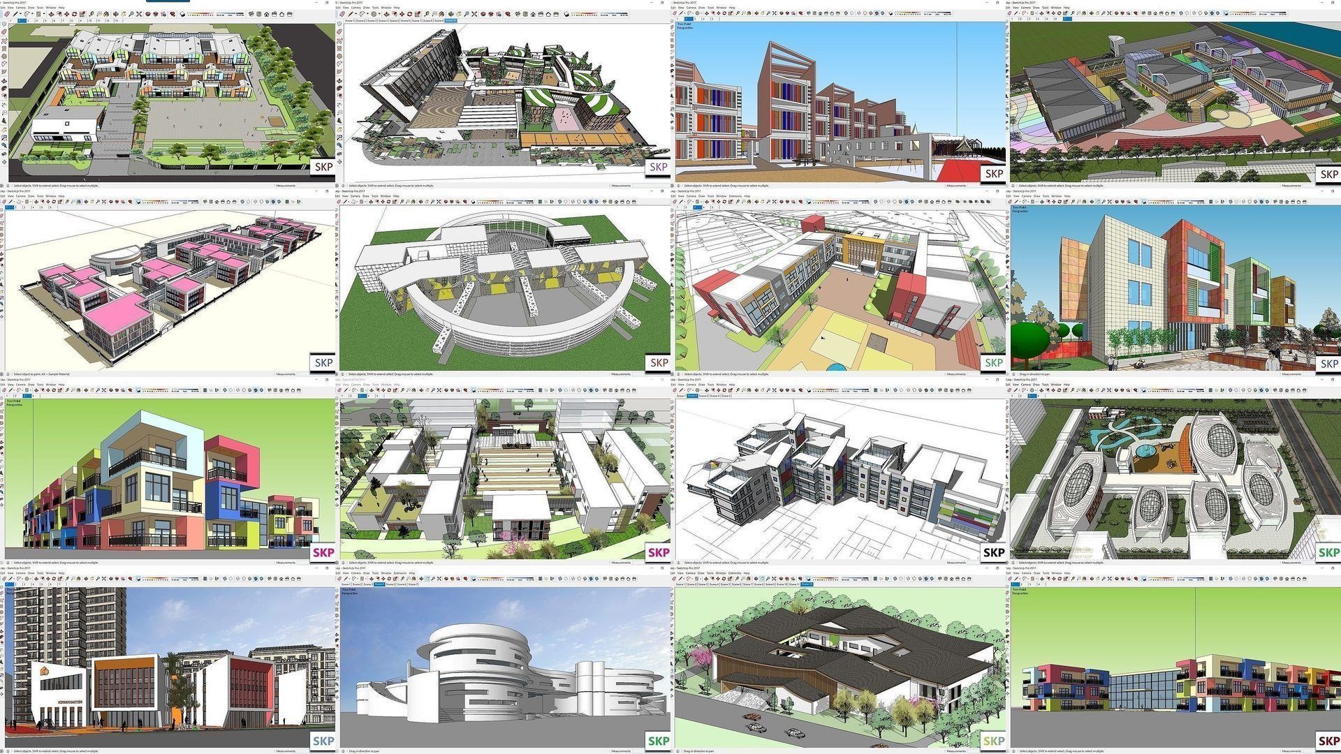 Collection 30 Sketchup Kindergarten models _3