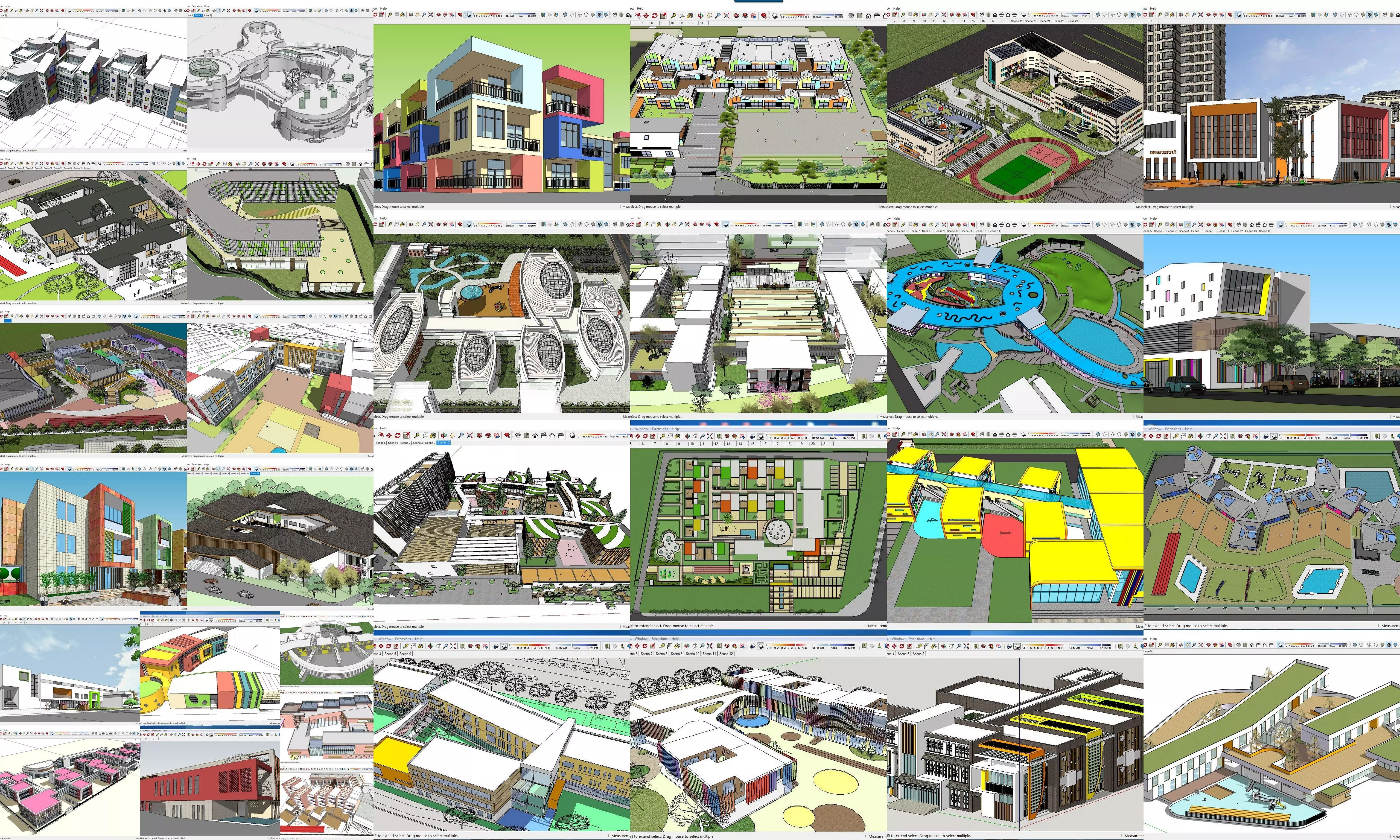 Collection 30 Sketchup Kindergarten models _0