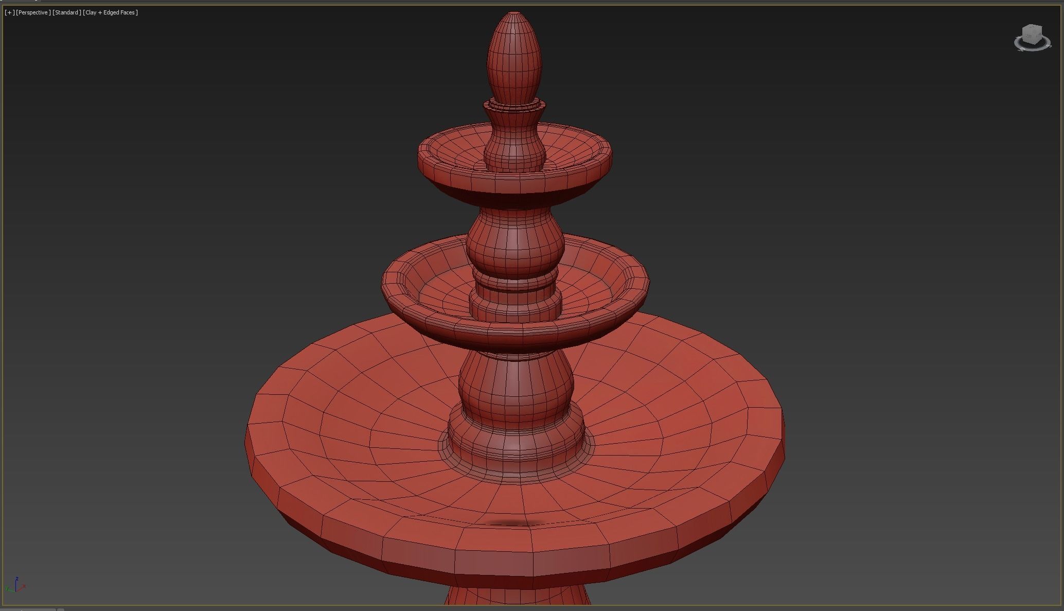 Medieval Fountain Low-poly 3D model_8