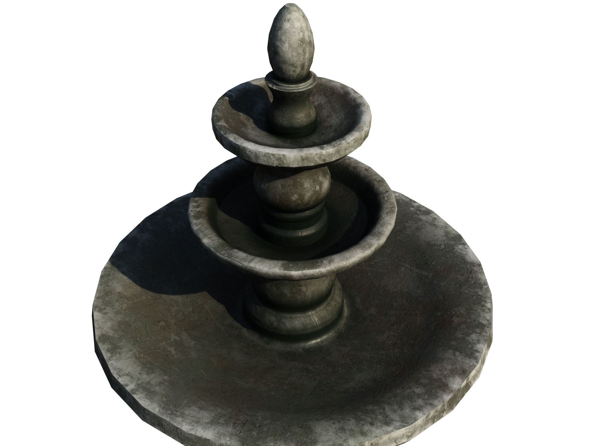 Medieval Fountain Low-poly 3D model_2