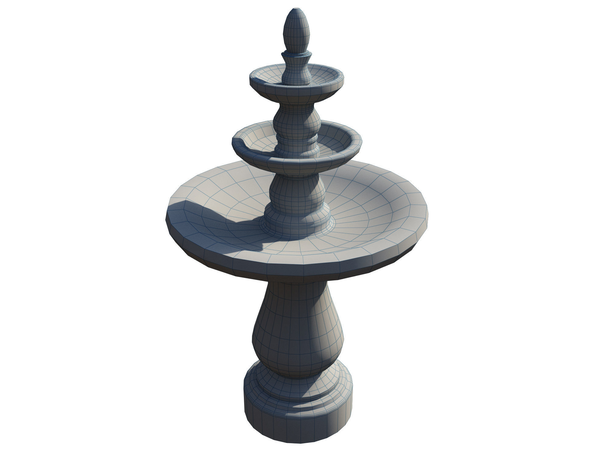 Medieval Fountain Low-poly 3D model_4