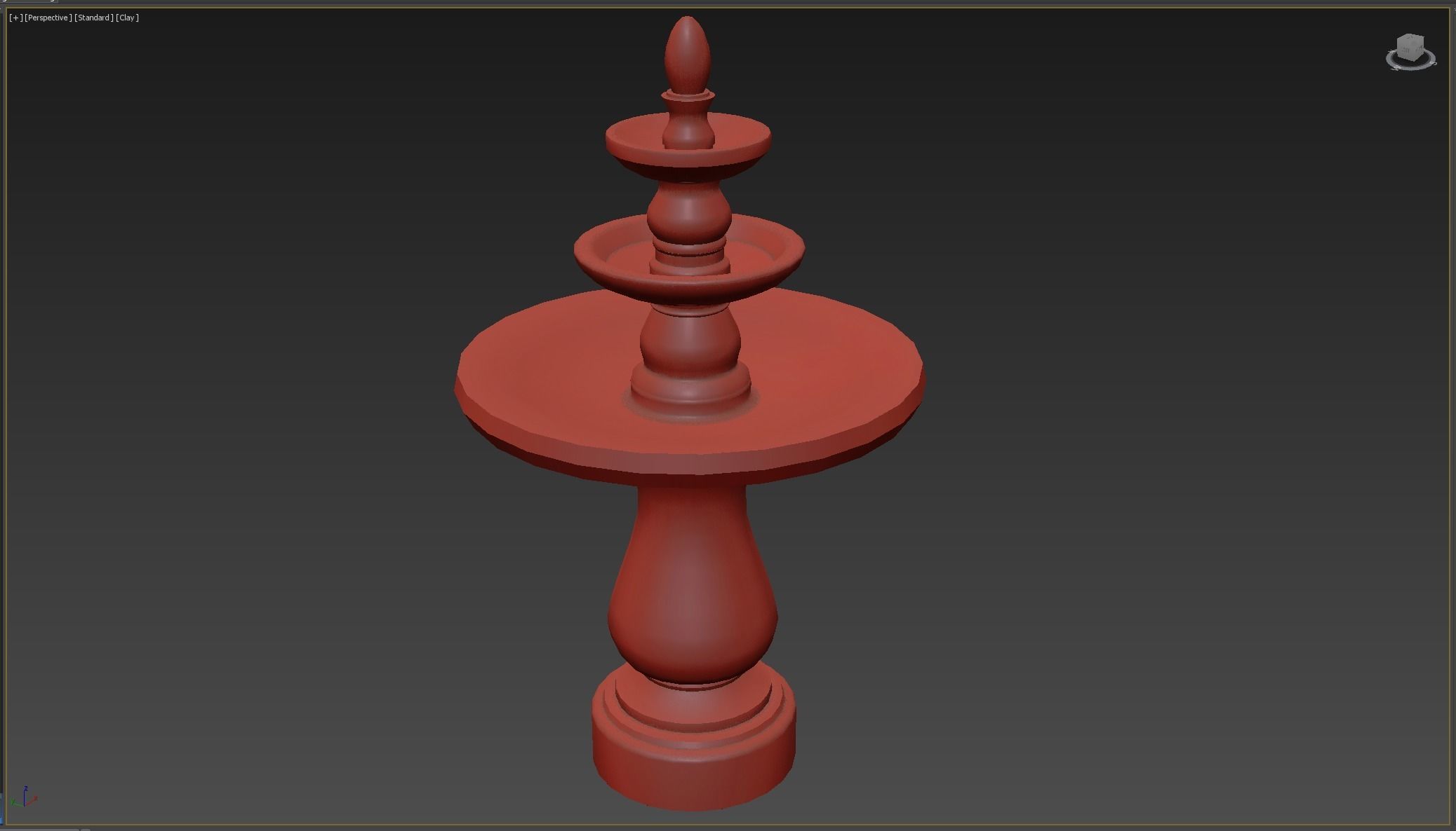 Medieval Fountain Low-poly 3D model_7