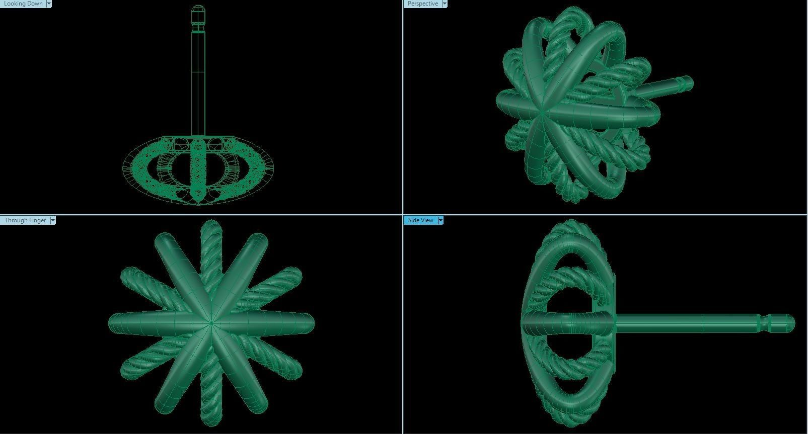 Starburst Earring and Pendant 3D Model Collection_21