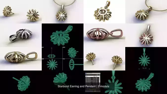 Starburst Earring and Pendant