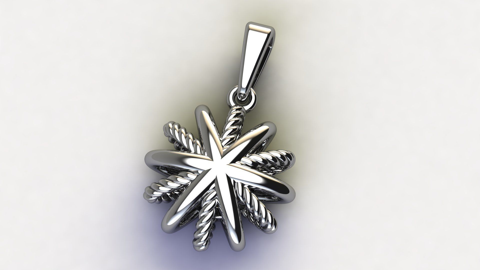 Starburst Earring and Pendant 3D Model Collection_4